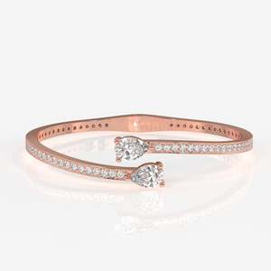 กำไลข้อมือแฟชั่นทองคำ 18K ประดับเพชรโมอิสซาไนต์ทรงหยดน้ำ ดีไซน์หรูหรา - Product Image 4