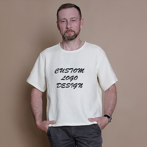เสื้อยืดครอปไหล่ตกขนาดใหญ่สำหรับผู้ชายผ้าคอตตอน100% เฮฟวี่เวทพิมพ์โลโก้ออกแบบได้ตามต้องการเสื้อผ้าแนวสตรีทสำหรับฟิตเนส - Product Image 6