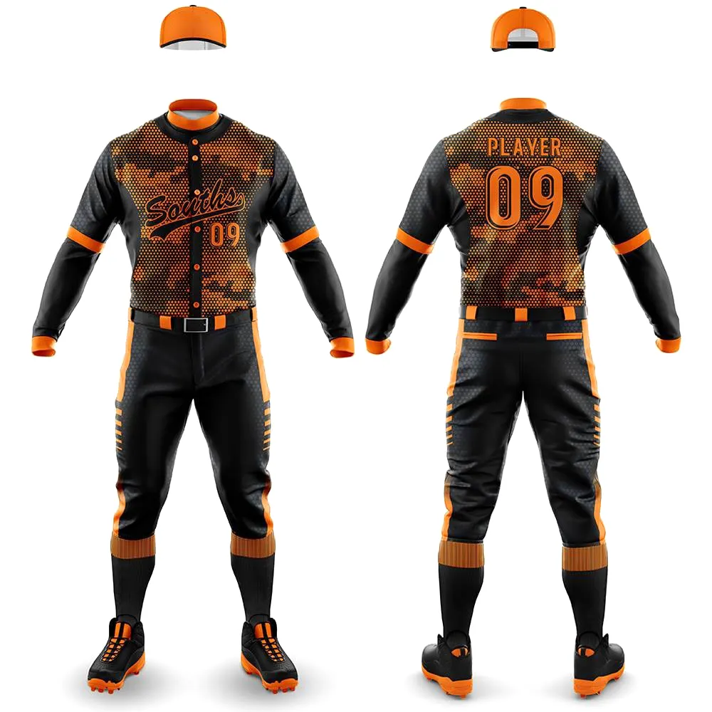 전체 인쇄 팀 이름 로고 디자인 야구 유니폼 목업 야구 크롭 팬츠 청소년/남성용