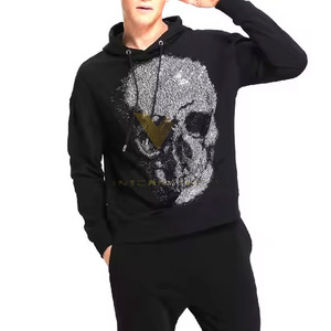 Sweat-shirts pour hommes en strass de la meilleure qualité, couleur unie, légers - Product Image 2