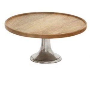 Articles de fête les plus tendances pour mariages et célébrations : Présentoir à gâteau en bois finition noyer pour Noël et mariages - Product Image 2