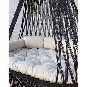 Sillón Colgante Grande Negro, Cómodo, para Interiores y Exteriores, Mueble Metálico, Hermosa Silla Colgante para Sala de Estar - Product Image 2