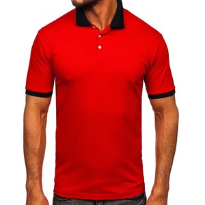 Camisa de golf informal de negocios de color sólido ajustada a la moda para hombre, camisa de golf ajustada con cuello negro - Product Image 4