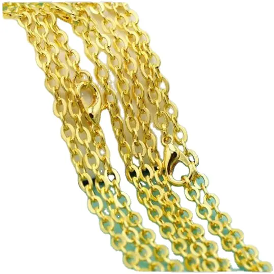 Hot Selling Unisex Popular Round Link Stainless Steel Chain 18K Gold Plated Necklace Chains Factory Price From USA Trader