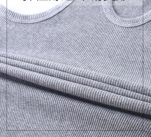 Débardeurs de musculation de haute qualité pour la salle de sport, vente en gros, débardeurs pour hommes, décontractés, côtelés, en coton, tricotés élastiques - Product Image 4