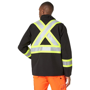 Hi VIS เสื้อแจ็คเก็ตผ้านิ่มสำหรับผู้ชาย, เสื้อแจ็คเก็ตระบายอากาศได้ดีมีซิปกันน้ำสะท้อนแสงปรับแต่งได้ - Product Image 3