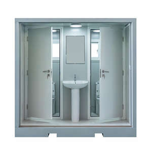 Bloc WC et douche double industriel portable en kit, conteneur démontable pour usage hôtelier, ODM, garantie 3 ans, panneau sandwich - Product Image 2