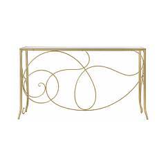 Mesa de consola moderna mesa de acento superior de cristal Metal en oro hogar decorativo dormitorio decoración hierro café y mesa de consola - Product Image 3