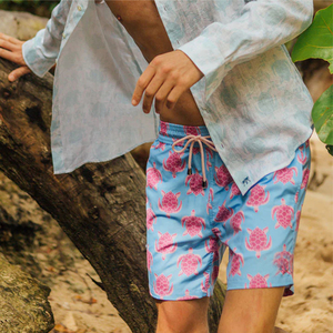 2026 Men's Eco-Friendly Casual Summer <b>Shorts</b> Custom Logo Embroidered All Print Beach Surf Board Swim Wear Mesh Lining New Beach - Product Image 3