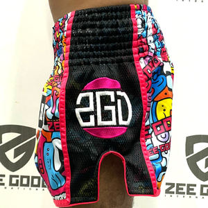 กางเกงขาสั้นมวยไทยสำหรับผู้ชายผู้หญิงกางเกงขาสั้นเทควันโดสำหรับผู้ชายดีไซน์สองสีแบบปรับแต่งได้ - Product Image 3