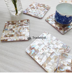 Posavasos con incrustaciones de fregona de lujo hecho a mano por Tradebyd Decoración de mesa artística para hogares modernos - Product Image 5