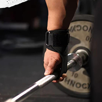 Poignées de musculation pour soulevé de terre, entraînement fitness, levée de poids, Cross-Fit, en cuir, réglables, légères et portables