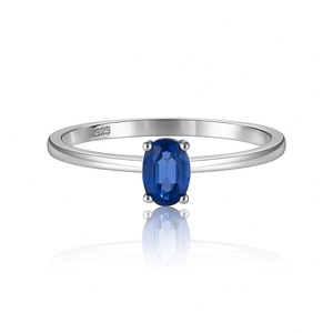 Anillo de plata clásico con llamativa piedra preciosa de kynita ovalada, regalo de compromiso elegante, Juego de piezas de aniversario de fiesta en artesanía fina - Product Image 2