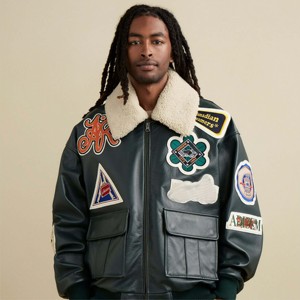 Chaqueta Bomber de cuero unisex clásica: elegante y duradera, perfecta para ropa informal y actividades al aire libre - Product Image 2