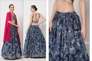Nuevo Lehenga Choli semicosido exclusivo con Dupatta para mujer disponible a precio mayorista desde India - Product Image 6