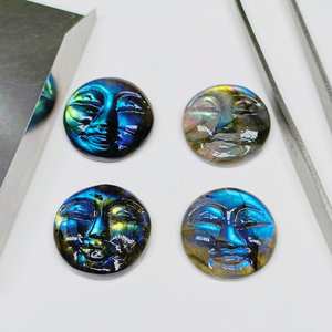 พลอยลาบราโดไรต์แกะสลักด้วยมือ รูปทรงหน้ามน สำหรับทำเครื่องประดับ ขนาด 18 มม. - Product Image 1