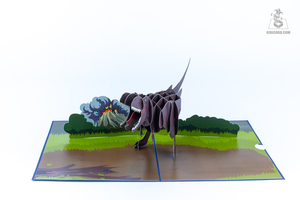 Cartes de voeux en papier de couleur foncée 3D Pop up Animals du Vietnam Cartes-cadeaux artisanales pour les festivals Artisanat en papier unique - Product Image 4