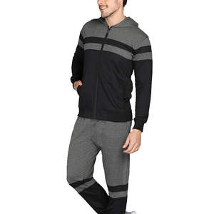Ensemble de survêtement pour homme uni de qualité supérieure, sweat à capuche et pantalon de jogging à fermeture éclair intégrale, vêtements de sport d'hiver, vêtements de course, vente en gros personnalisée, marque privée - Product Image 4
