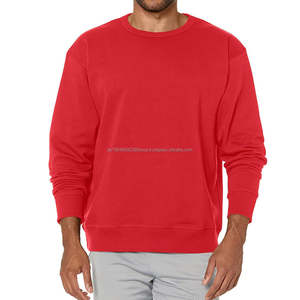Venta al por mayor personalizado de peso pesado Casual pulóver sudaderas de los hombres de gran tamaño de cuello redondo estilo de invierno bordado de talla grande suéteres - Product Image 1
