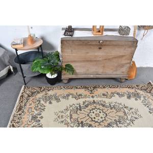 พรมขนสัตว์6.6ft สีเบจสีน้ำตาลคลาสสิกขนาด3.7 x แบบตุรกีดีไซน์แบบเย็บปะติดสำหรับทางเข้าห้องนั่งเล่นหรือห้องนอน - Product Image 2