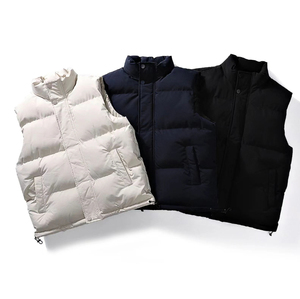 Vêtements d'extérieur d'hiver OEM bon marché Gilet rembourré sans manches en duvet matelassé Veste légère grande taille pour hommes, manteaux Gilet respirant - Product Image 2
