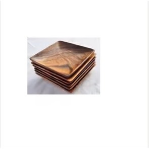 Assiette en bois massif forme carrée vaisselle de taille élégante et personnalisée nouvelle assiette en bois massif à bas prix - Product Image 1
