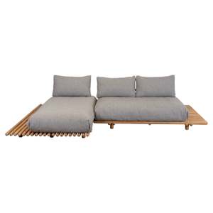 Minimlistic <b>Outdoor</b> Furniture Set Platform <b>Sofa</b> with Chaise Lounge Sticks - Product Image 3