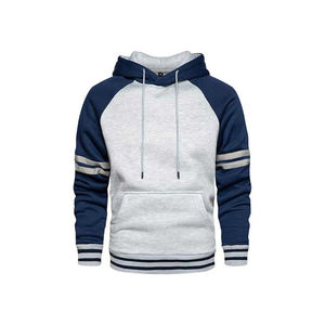 เสื้อฮู้ดแนวลำลองสำหรับผู้ชาย, เสื้อสวมหัวดีไซน์ลายนูนเสื้อสวมหัวสีตัดกันสองชั้นปรับได้มีเชือกผูกสำหรับฤดูหนาวย้อมสีธรรมดา - Product Image 4