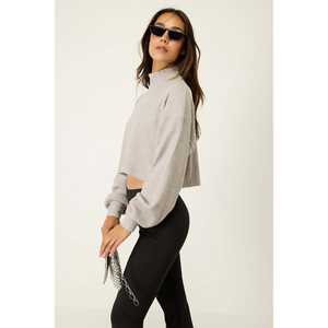 Pull à col rond à manches longues en viscose/polyester au crochet, style décontracté, texture douce - Product Image 3