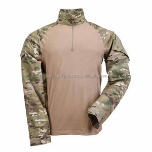 Vente en gros d'uniforme tactique respirant Chemise de combat d'assauts personnalisée T-shirt camouflage à manches longues et coupe ajustée avec fermeture éclair - Product Image 6