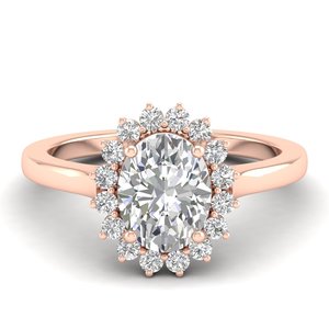 Reyes 10K 14K 18K 22K แหวนโซลิแทร์โรสโกลด์เพชรโมอีสสำหรับงานแต่งงานของขวัญ - Product Image 1