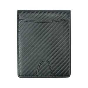 <b>Men's</b> Genuine Leather Slim <b>Wallet</b> With Striped Lining Fold Closure Card Holder Short Length Minimalist Design - Product Image 3