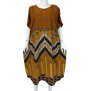 Chrysanta, vestido de caftán de rayón de alta calidad para mujer, ropa de dormir bordada suave de talla grande, cintura elástica térmica para verano - Product Image 6