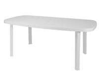 Ensemble de meubles d'extérieur modernes en plastique PP écologique certifié ISO9001 TUV italien, table centrale, salle à manger, plage, hôpital, hôtel
