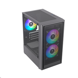Ordinateur de jeu <span class=keywords><strong>PC</strong></span> pré-assemblé, boîtier <span class=keywords><strong>PC</strong></span> Micro-ATX, fenêtre latérale complète en verre trempé, boîtier <span class=keywords><strong>gamer</strong></span> - Product Image 1