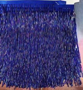 Hermosa ribete de flecos con cuentas para alta costura, trajes de danza, vestido con borlas de cuentas, ropa de danza, ribete de macramé, borla - Product Image 3