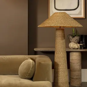 Lámpara de mesa moderna de paja marina para decoración de habitaciones, lámparas de mesa laterales con forma de hongo de rafia de la mejor calidad - Product Image 6