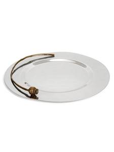 Plateau de service en acier inoxydable et laiton, lot de 2 grands plateaux ovales dorés et arabes en métal pour la maison, hôtel et restaurant, Moyen-Orient - Product Image 4