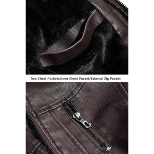 OEM venta al por mayor Unisex chaqueta de cuero genuino personalizado de los hombres de invierno Casual diseño de moda producto de alta calidad - Product Image 6