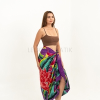 Sarung Pantai Batik - Selendang Katun Indonesia untuk Pria dan Wanita, Gaun Sarung Wanita Serbaguna, Penutup Pantai atau Rok