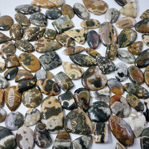 Jaspe Océan Naturel Pierres Précieuses en Vrac Cabochon Coupe Ovale pour la Fabrication de Bijoux En Gros Lot Mélange Forme Assortiment Jaspe Océan - Product Image 1