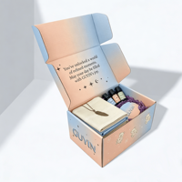 Boîtes cadeaux cosmétiques en carton magnétique de luxe avec logo personnalisé, pelliculage brillant, emballage papier, insert en mousse EVA