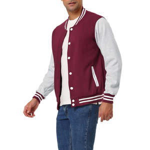 Chaqueta Universitaria Personalizada para Hombre, Material de Lana, Manga Larga, Cierre de Botones, Cuello Alto, Transpirable, Estilo Urbano, con Letras - Product Image 4
