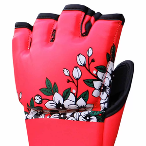 Venta caliente QST IINTERNATIONAL 2017 Guantes de MMA de cuero de medio dedo Absorbe la humedad Personalizable para saco de boxeo para adultos - Product Image 5