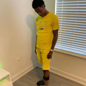 Ustomize-Camiseta de algodón y pantalones cortos para mujer, conjunto de chándal de verano, camisetas protectoras de tyle ustom - Product Image 3