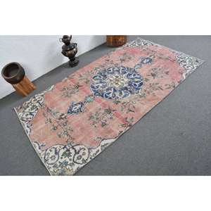 Classique Rose Bleu Patchwork Design Vintage Tapis En Laine Turque 3.9 X 7.3ft pour Décorations De Salon Y Compris Latex Voitures - Product Image 2