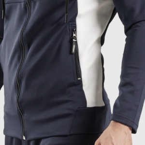 Sudadera con capucha Exulting Navy con cremallera, 100% poliéster, estampado personalizado con serigrafía y silicona, diseño sólido, forrada, hasta talla XL - Product Image 6