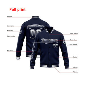 Chaqueta universitaria de lana personalizada para calle urbana, transpirable, a prueba de viento, con cuello levantado y logotipo en negrita con bordado frontal, verano, 2017 - Product Image 2