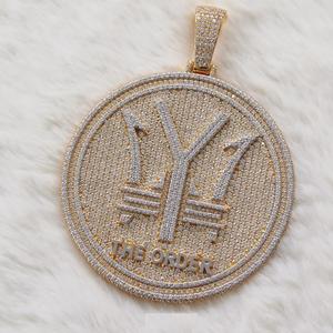 925 <b>Silver</b> Custom Letter <b>Name</b> Pendant Round Moissanite Diamond Hip Hop Jewelry Iced Out Charm <b>Name</b> <b>Necklace</b> Birthday Gift - Product Image 1