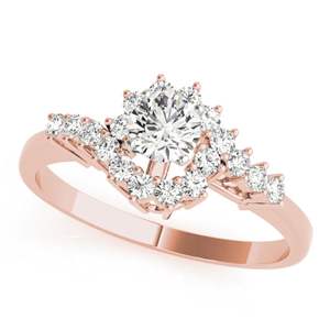 Anillo de Compromiso de Plata de Ley 925 con Moissanita de Corte Redondo, Estilo Minimalista, con Engaste de Puntas para Mujer - Product Image 3